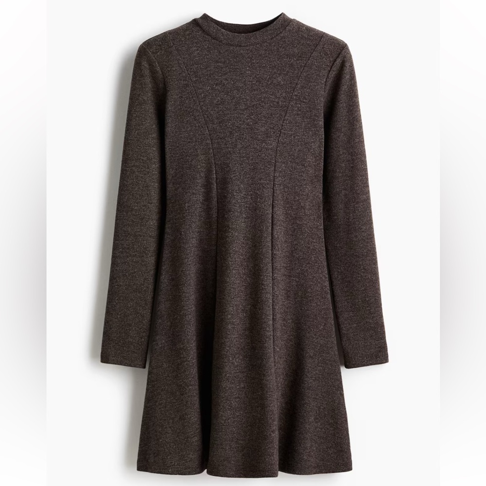 H&M Charcoal Brown Long-Sleeve Swing Top